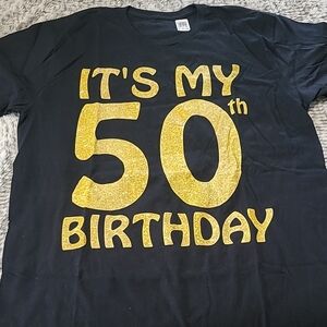 Black and Gold Birthday T-Shirt